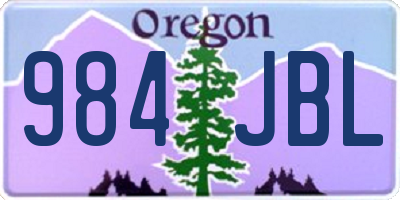 OR license plate 984JBL