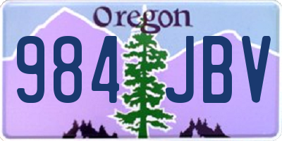 OR license plate 984JBV