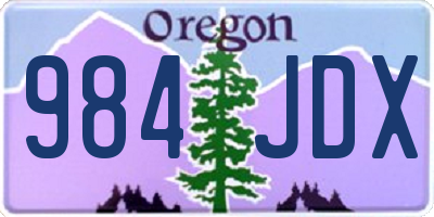 OR license plate 984JDX