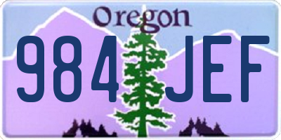 OR license plate 984JEF