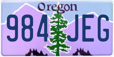 OR license plate 984JEG
