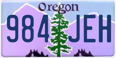 OR license plate 984JEH