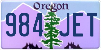 OR license plate 984JET