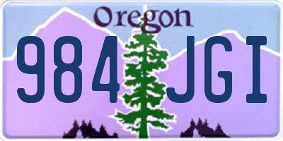 OR license plate 984JGI