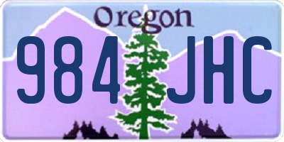 OR license plate 984JHC