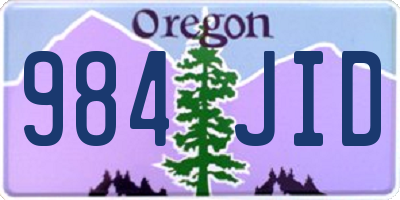 OR license plate 984JID