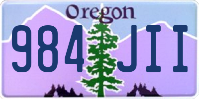 OR license plate 984JII
