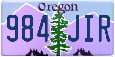 OR license plate 984JIR