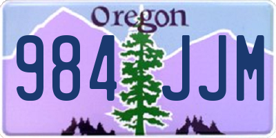 OR license plate 984JJM