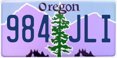 OR license plate 984JLI