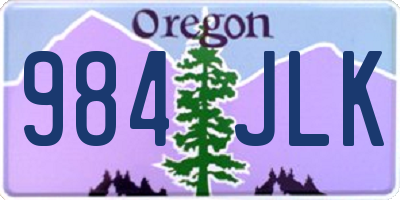 OR license plate 984JLK