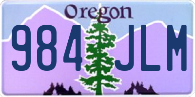 OR license plate 984JLM