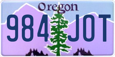 OR license plate 984JOT