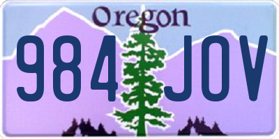 OR license plate 984JOV