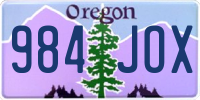 OR license plate 984JOX