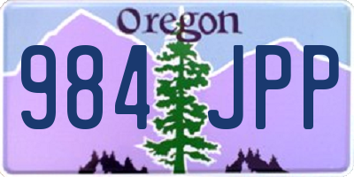 OR license plate 984JPP