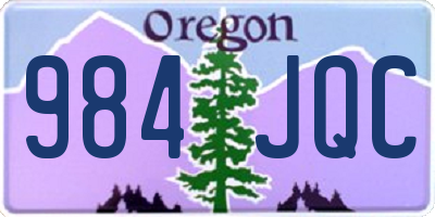 OR license plate 984JQC