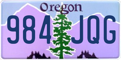OR license plate 984JQG
