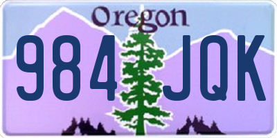 OR license plate 984JQK