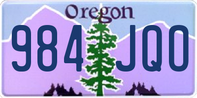 OR license plate 984JQO