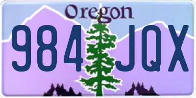OR license plate 984JQX