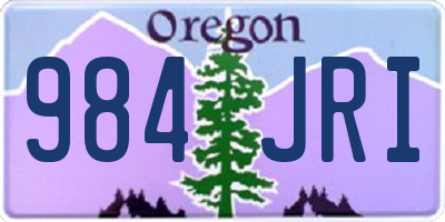 OR license plate 984JRI