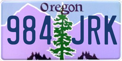 OR license plate 984JRK