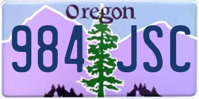 OR license plate 984JSC