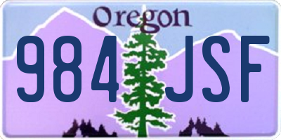 OR license plate 984JSF
