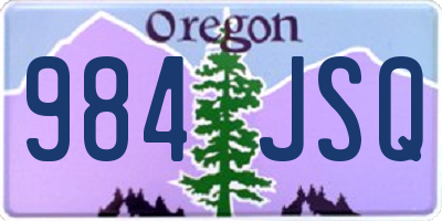 OR license plate 984JSQ