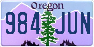 OR license plate 984JUN