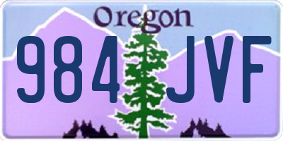 OR license plate 984JVF