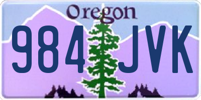 OR license plate 984JVK