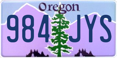 OR license plate 984JYS