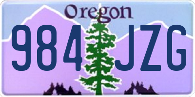 OR license plate 984JZG