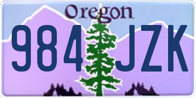 OR license plate 984JZK