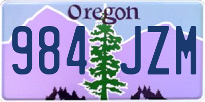 OR license plate 984JZM
