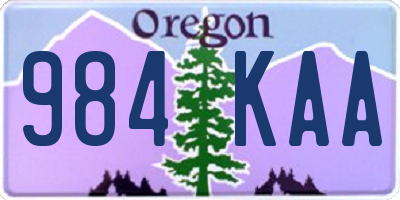 OR license plate 984KAA