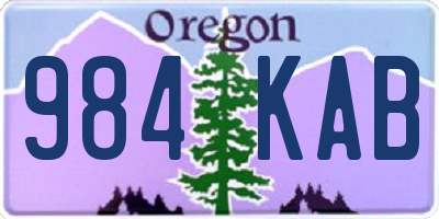 OR license plate 984KAB
