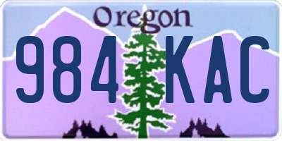 OR license plate 984KAC
