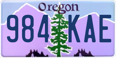 OR license plate 984KAE