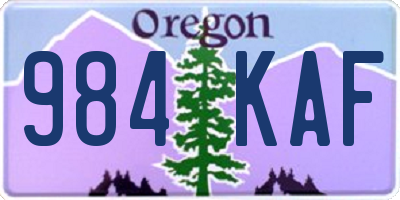 OR license plate 984KAF