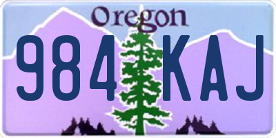 OR license plate 984KAJ