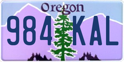 OR license plate 984KAL