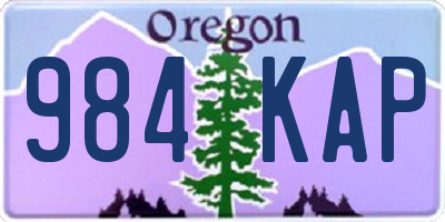 OR license plate 984KAP