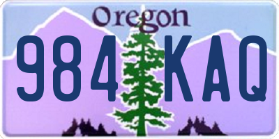 OR license plate 984KAQ