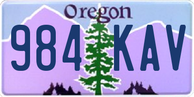 OR license plate 984KAV
