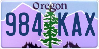 OR license plate 984KAX