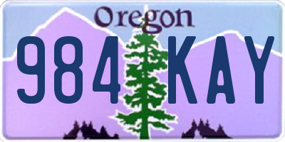 OR license plate 984KAY