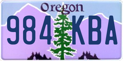 OR license plate 984KBA
